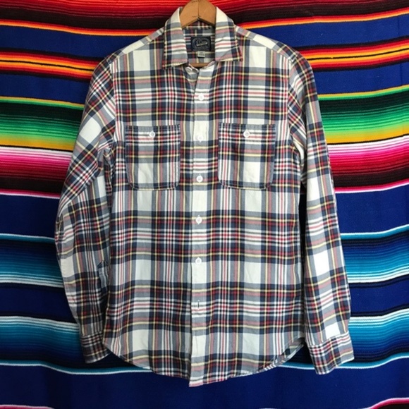 J Crew Midweight Flannel Shirt Alabaster Plaid But - Picture 6 of 8
